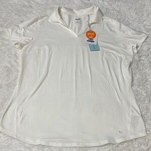 NWT Puma Bright White Short Sleeve Cloudspun Free Polo Size XL